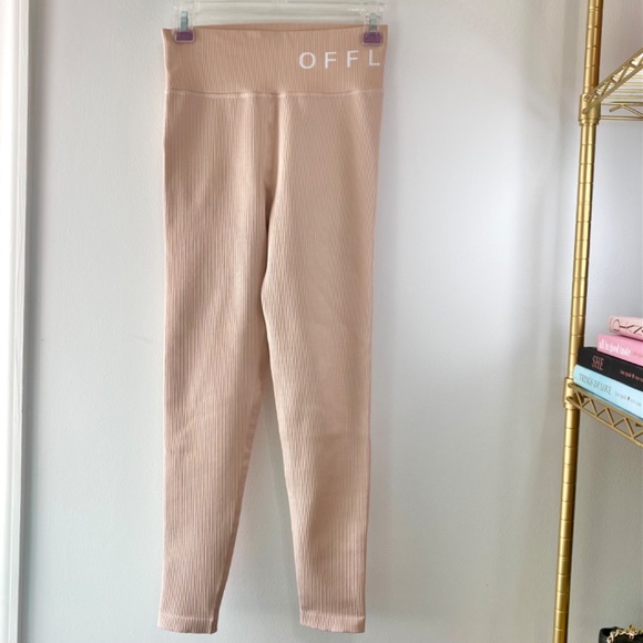 NWOT Aerie Offline High Waisted Ribbed Pink Leggings - Picture 2 of 14